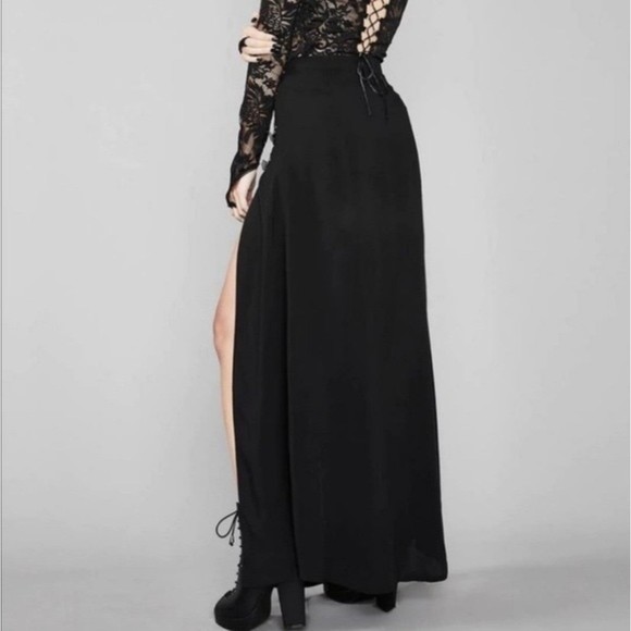 Widow Twilight Doom Buckle Maxi Skirt Dolls Kill Witchy Grunge Punk Goth Size L - Picture 9 of 10
